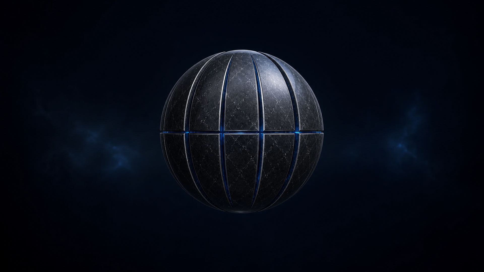 Esfera Stone Sphere cerrada con juntas de luz azul